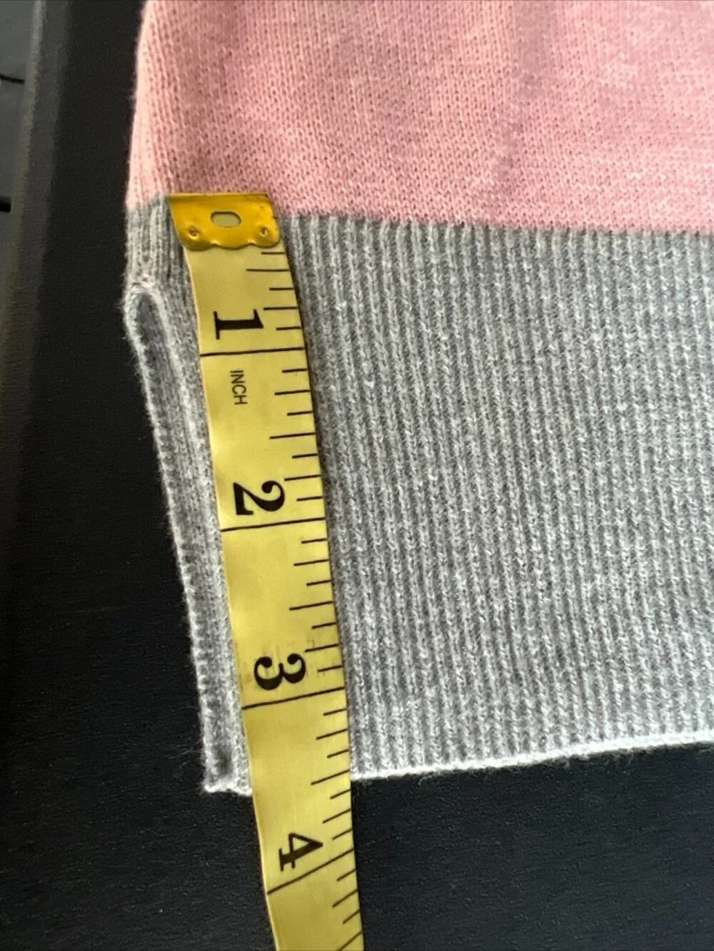NWT Karen Scott 100% Cotton Sweater Sz XXL Pink w/ Grey Border